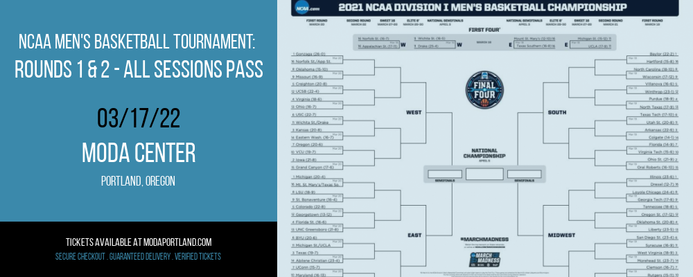 NCAA Men's Basketball Tournament: Rounds 1 & 2 - All Sessions Pass at Moda Center