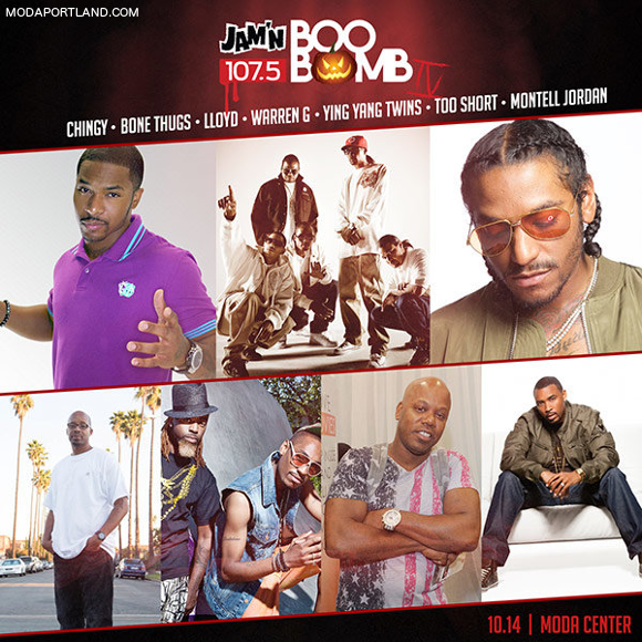 JAMN 107.5's Boo Bomb: Bone Thugs-N-Harmony, Too Short, Warren G, Ying Yang Twins & Lloyd at Moda Center JAMN 107.5's Boo Bomb: Bone Thugs-N-Harmony, Too Short, Warren G, Ying Yang Twins & Lloyd at Moda Center